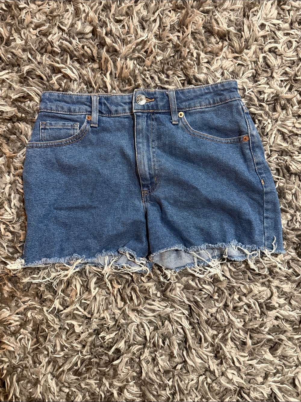 wild fable Blue Denim Cutoff Shorts with Frayed Hem